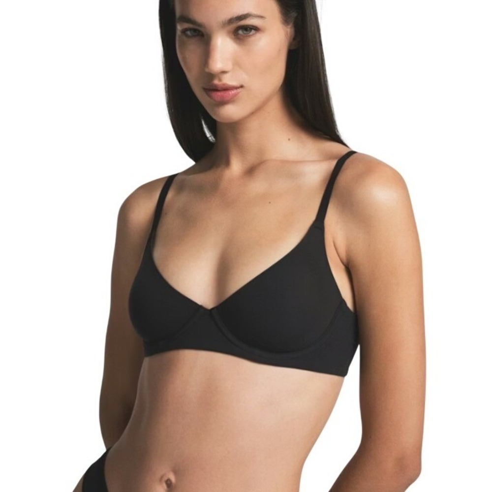 Skims Fits Everybody Unlined Demi Bra Onyx Black Underwire 34C BR-UWR-2293 - Picture 3 of 4
